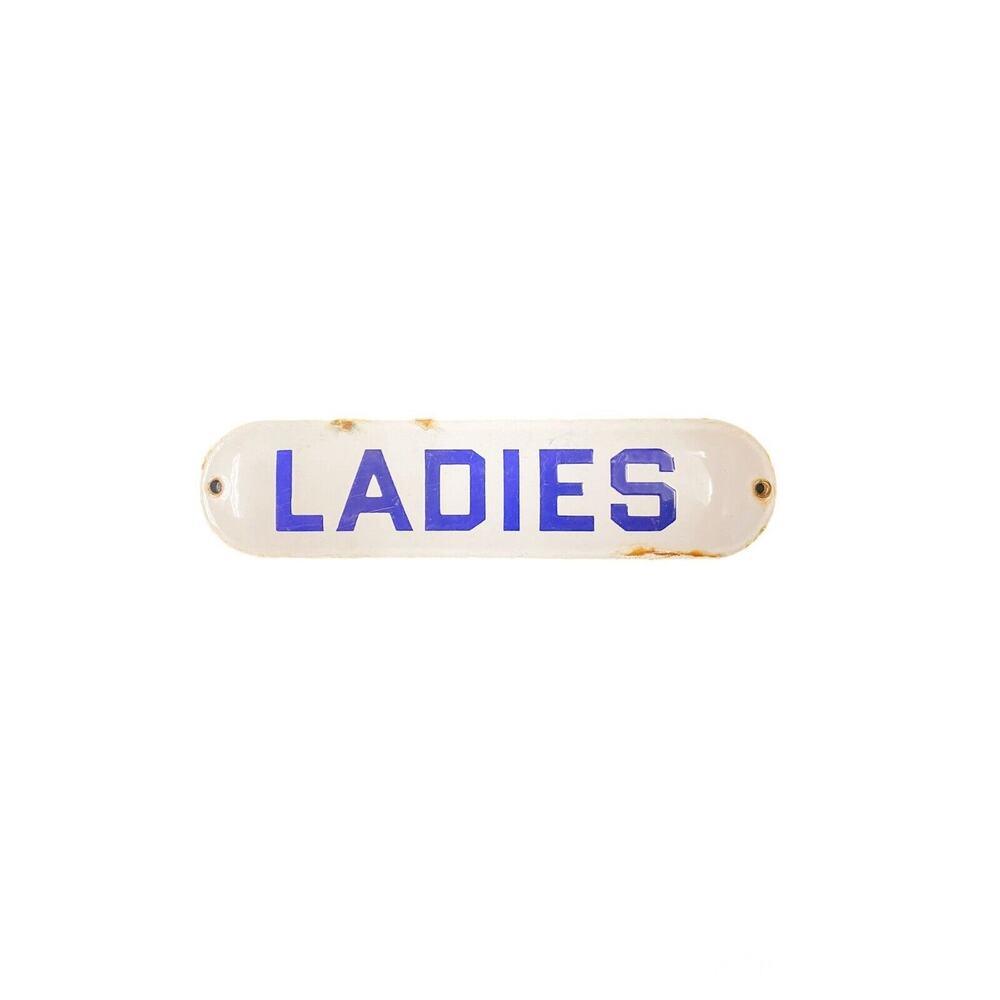 Vintage Ladies Porcelain Restroom Sign